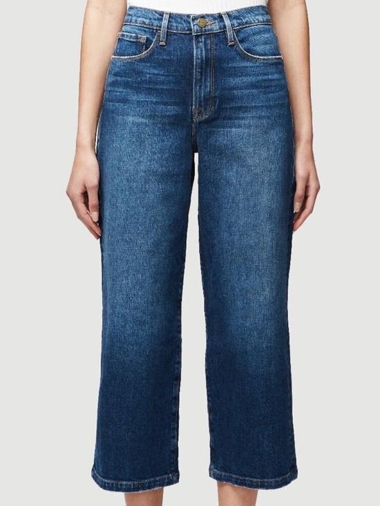 Frame Denim Denim - Frame Denim Ali Wide Leg Crop Mellencamp Medium Wash Jeans